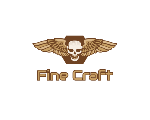 Gold Wing Skull logo design