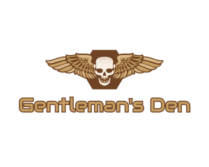 Gold Wing Skull logo design