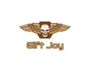 Gold Wing Skull logo design