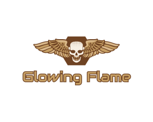 Gold Wing Skull logo design