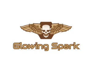 Gold Wing Skull logo design