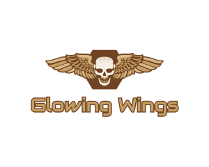 Gold Wing Skull logo design