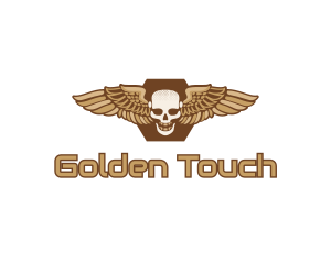Gold - Gold Wing Skull logo design