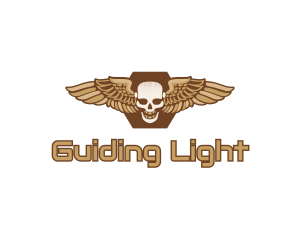 Gold Wing Skull logo design