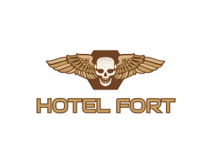 Gold Wing Skull logo design