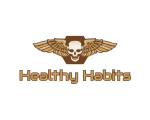 Gold Wing Skull logo design