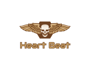 Gold Wing Skull logo design