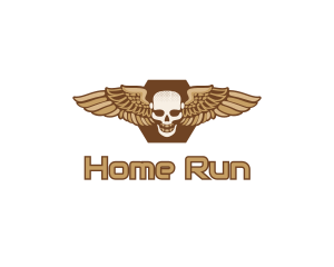 Gold Wing Skull logo design