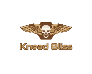 Gold Wing Skull logo design