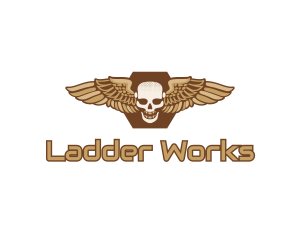 Gold Wing Skull logo design