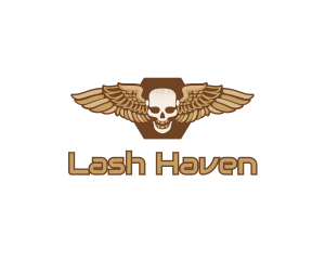 Gold Wing Skull logo design