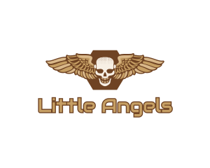 Gold Wing Skull logo design