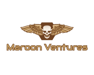 Gold Wing Skull logo design