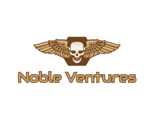 Gold Wing Skull logo design