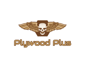 Gold Wing Skull logo design