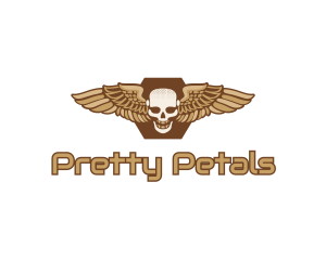 Gold Wing Skull logo design