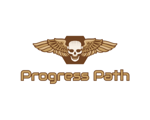 Gold Wing Skull logo design