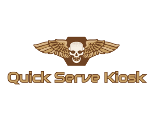 Gold Wing Skull logo design