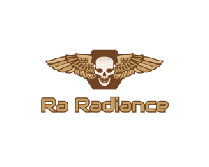 Gold Wing Skull logo design