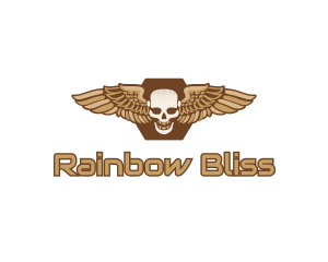 Gold Wing Skull logo design