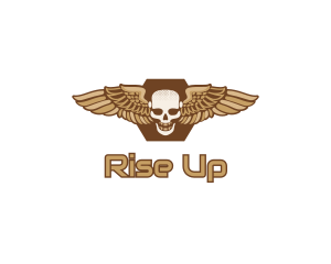 Gold Wing Skull logo design