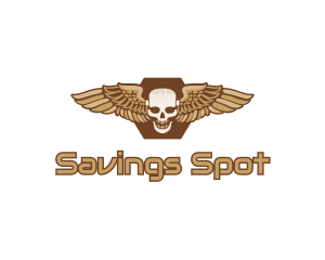 Gold Wing Skull logo design