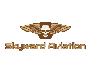 Gold Wing Skull logo design