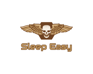 Gold Wing Skull logo design