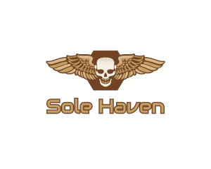 Gold Wing Skull logo design