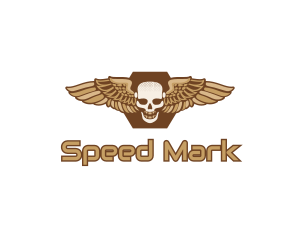 Gold Wing Skull logo design