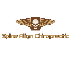 Gold Wing Skull logo design