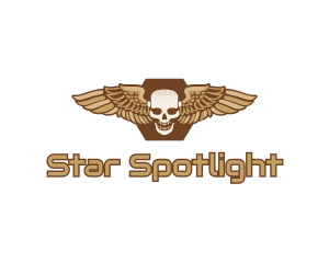 Gold Wing Skull logo design