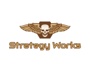 Gold Wing Skull logo design