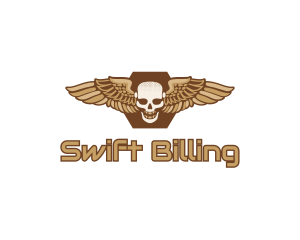 Gold Wing Skull logo design