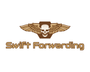 Gold Wing Skull logo design