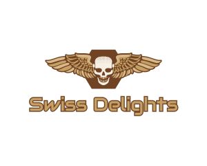 Gold Wing Skull logo design