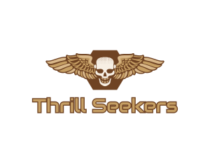 Gold Wing Skull logo design