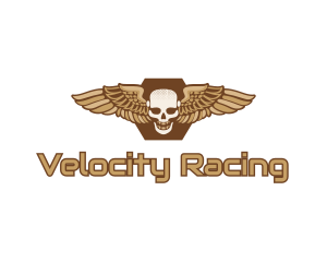 Gold Wing Skull logo design