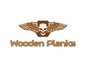 Gold Wing Skull logo design