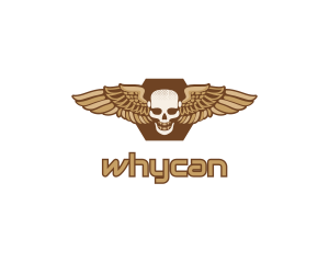 Gold Wing Skull logo design
