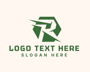 Initial - Geometric Initial Letter R logo design