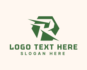 Geometric Initial Letter R Logo
