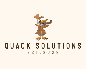 Duck - Detective Pipe Duck logo design