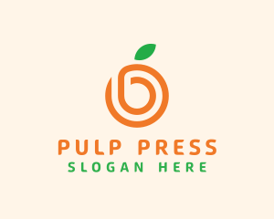 Pulp - Orange Citrus Letter O logo design