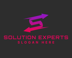 Modern Logistics Arrows logo design