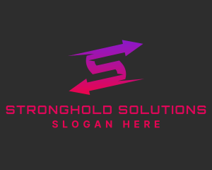 Modern Logistics Arrows logo design