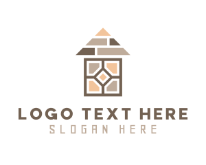 Flooring - Brown Home Floorboard logo design