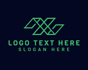 Green - Green Double N logo design