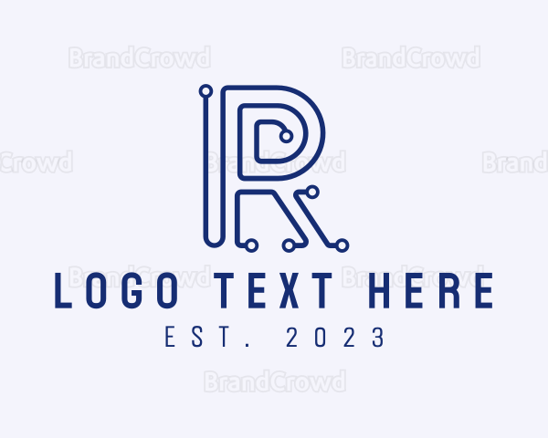 Digital Technology Letter R Logo