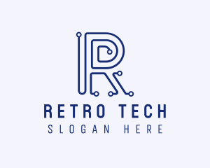 Digital Technology Letter R  logo design